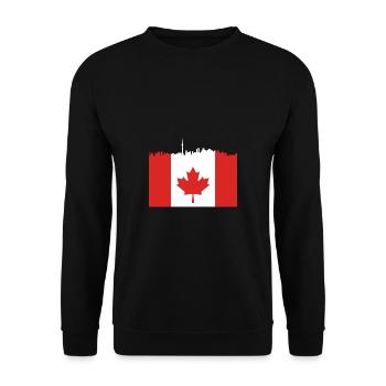 Skyline Maple Leaf kanadisch Geschenk - Unisex Pullover - Schwarz - Vorne - Alina (178cm) & Michal (187cm)