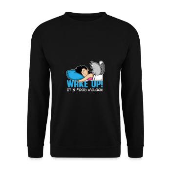 Food watch cat lovers gift - Unisex Sweatshirt - black - Front - Alina (178cm) & Michal (187cm)