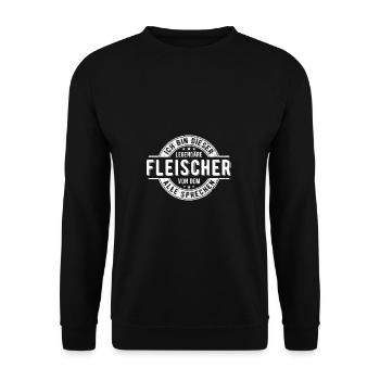 Fleischer Metzger - Unisex Pullover - Schwarz - Vorne - Alina (178cm) & Michal (187cm)