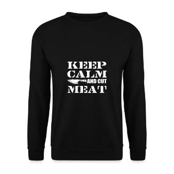 Cut Meat Meat Market Person Gift - Unisex Sweatshirt - black - Front - Alina (178cm) & Michal (187cm)