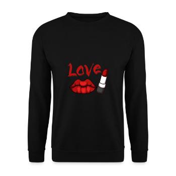 Love lipstick Seductive or charming Da - Unisex Sweatshirt - black - Front - Alina (178cm) & Michal (187cm)
