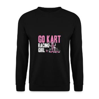 Kart Racing Girl. Girl Racer Gift - Unisex Sweatshirt - black - Front - Alina (178cm) & Michal (187cm)