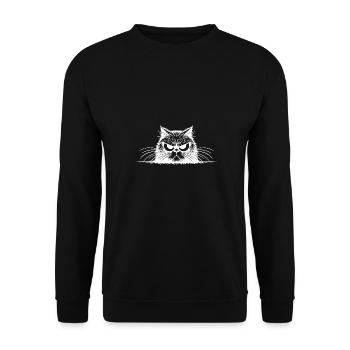 Funny cat evil house tiger look - Unisex Sweatshirt - black - Front - Alina (178cm) & Michal (187cm)