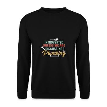 Introverted Introvert Gift - Unisex Sweatshirt - black - Front - Alina (178cm) & Michal (187cm)