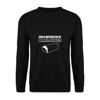 Distracted by mailboxes Clerk Gift - Unisex Sweatshirt - black - Front - Alina (178cm) & Michal (187cm)