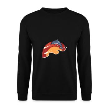 Welcome Sunrise Marine Mammal Gesche - Unisex Sweatshirt - black - Front - Alina (178cm) & Michal (187cm)