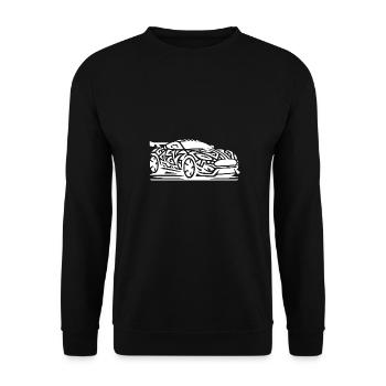 Voiture de sport racée dans le style de tatouage tribal - Sweat-shirt Unisexe - noir - Devant - Alina (178cm) & Michal (187cm)
