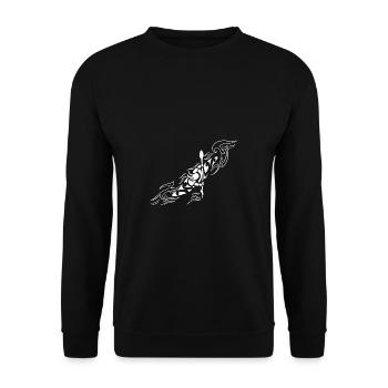 Kajak Kajak Cooles Paddel Modernes Design - Unisex Pullover - Schwarz - Vorne - Alina (178cm) & Michal (187cm)