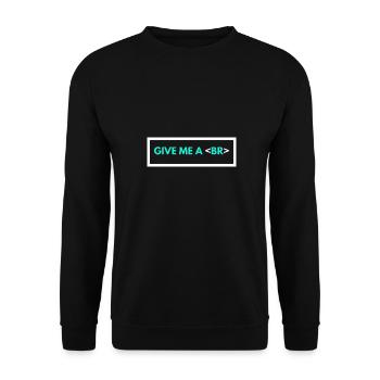 Codage Humour Drôle Programmeur Cadeau HTML Break Tag - Sweat-shirt Unisexe - noir - Devant - Alina (178cm) & Michal (187cm)