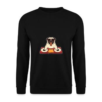 DJ Mop Music Lovers Gift - Unisex Sweatshirt - black - Front - Alina (178cm) & Michal (187cm)