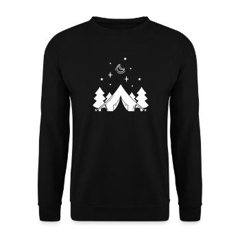 Moon tent tents stars camping illustration - Unisex Sweatshirt - black - Front - Alina (178cm) & Michal (187cm)
