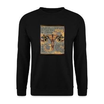 Féminisme utérus, papillon pour l’image féminine - Sweat-shirt Unisexe - noir - Devant - Alina (178cm) & Michal (187cm)
