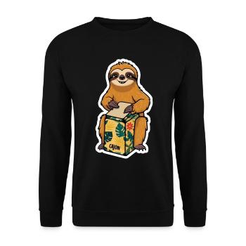 Cajon-Schlagzeuger - Unisex Pullover - Schwarz - Vorne - Alina (178cm) & Michal (187cm)