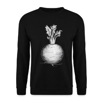 Vintage Rübe liebt Rübe Geschenk - Unisex Pullover - Schwarz - Vorne - Alina (178cm) & Michal (187cm)