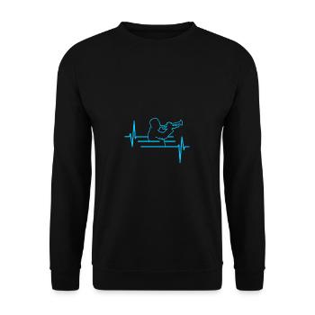Trompette Battement de coeur - Sweat-shirt Unisexe - noir - Devant - Alina (178cm) & Michal (187cm)