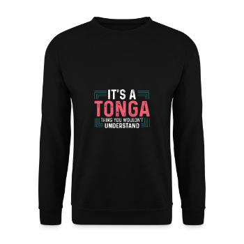 Un cadeau de personne patriotique Tonga Thing - Sweat-shirt Unisexe - noir - Devant - Alina (178cm) & Michal (187cm)