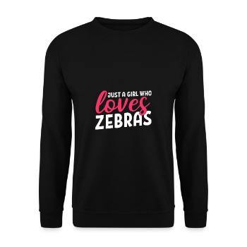 Liebt Zebra Zookeeper Gift - Unisex Pullover - Schwarz - Vorne - Alina (178cm) & Michal (187cm)