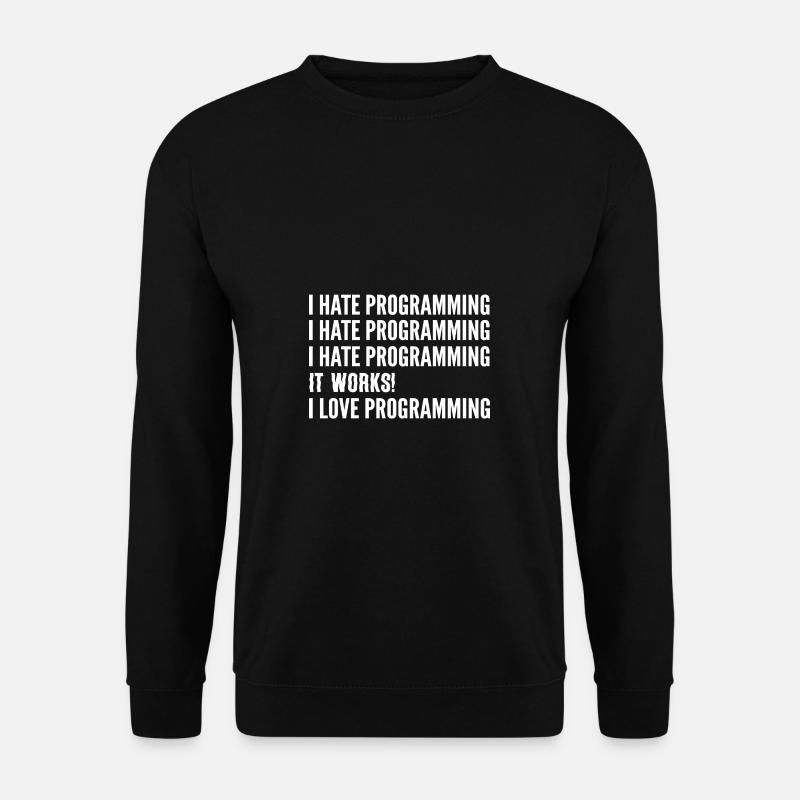 Jeg hader programmering. Softwareudvikler G - Unisex sweater - sort