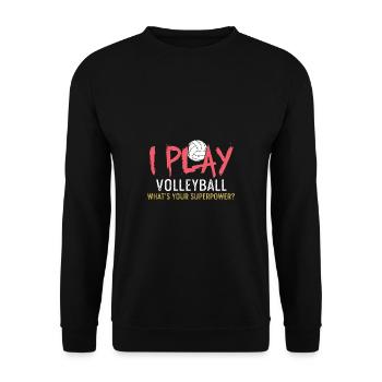 Was ist deine Supermacht? Sportler Gift - Unisex Pullover - Schwarz - Vorne - Alina (178cm) & Michal (187cm)