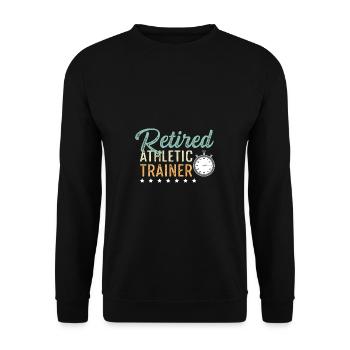 Pensionierter Sporttrainer Rentner Geschenk - Unisex Pullover - Schwarz - Vorne - Alina (178cm) & Michal (187cm)