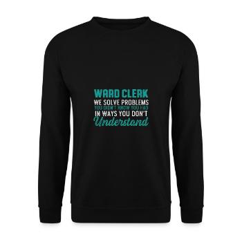 Nous résolvons les problèmes Coordinateur santé Cadeau - Sweat-shirt Unisexe - noir - Devant - Alina (178cm) & Michal (187cm)