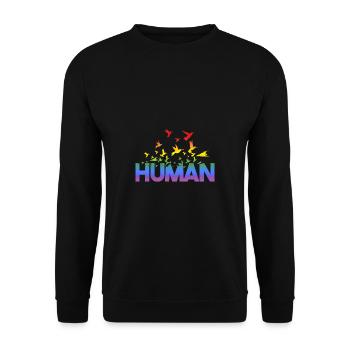 Love Human Rainbow Gay Pride - LGBT - Unisex Sweatshirt - black - Front - Alina (178cm) & Michal (187cm)