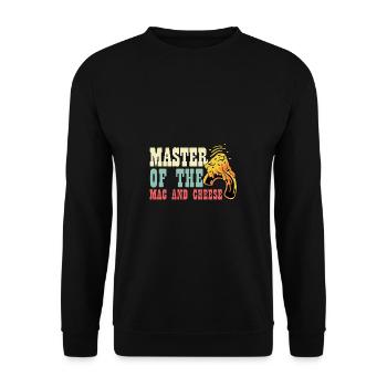 Maccaroni und Käse Food Vlogger Geschenk - Unisex Pullover - Schwarz - Vorne - Alina (178cm) & Michal (187cm)