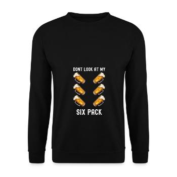 Ne regardez pas mon design de T-shirt drôle de Six Pack - Sweat-shirt Unisexe - noir - Devant - Alina (178cm) & Michal (187cm)