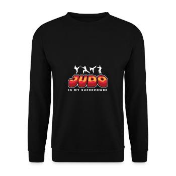 Judo meine Supermacht. Sportliebhaber. Gift - Unisex Pullover - Schwarz - Vorne - Alina (178cm) & Michal (187cm)