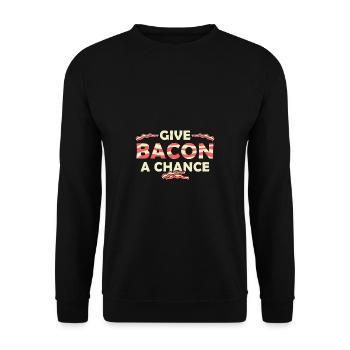 Eine Chance geben Komiker Geschenk - Unisex Pullover - Schwarz - Vorne - Alina (178cm) & Michal (187cm)
