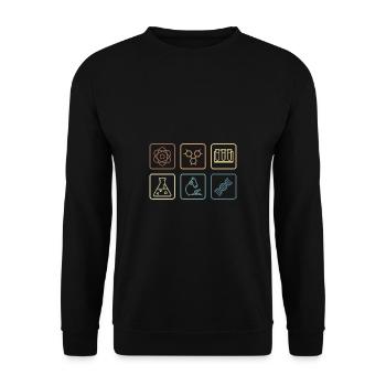Chemielehrer Mikrobiologe Gift - Unisex Pullover - Schwarz - Vorne - Alina (178cm) & Michal (187cm)