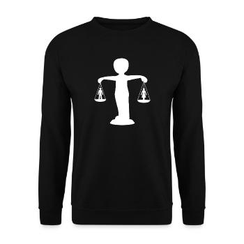 Equality Justitia Symbol for equality - Unisex Sweatshirt - black - Front - Alina (178cm) & Michal (187cm)