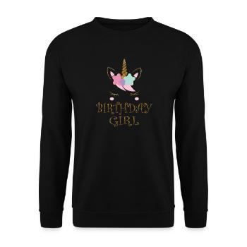 Birthday Girl Unicorn - poison Glitter anniversaire - Sweat-shirt Unisexe - noir - Devant - Alina (178cm) & Michal (187cm)
