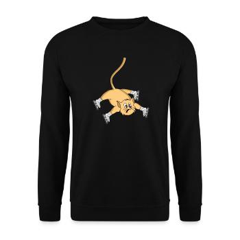 Cadeau de chat de débutant de patins à roulettes alignées - Sweat-shirt Unisexe - noir - Devant - Alina (178cm) & Michal (187cm)