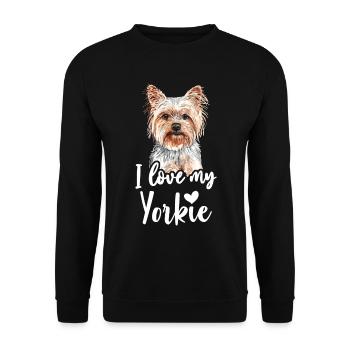 Yorkshire Terrier I Love My Yorkie funny saying - Unisex Sweatshirt - black - Front - Alina (178cm) & Michal (187cm)