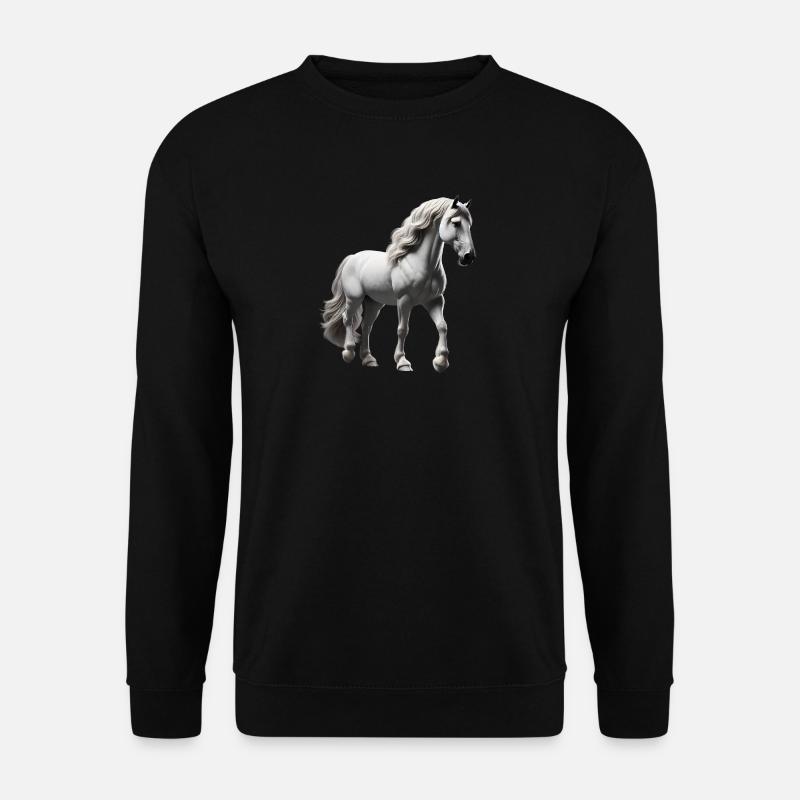 Hest Grå Hvid - Unisex sweater - sort