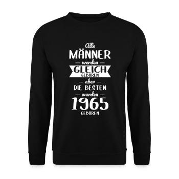 60e anniversaire - Les meilleurs sont nés en 1965 - Sweat-shirt Unisexe - noir - Devant - Alina (178cm) & Michal (187cm)