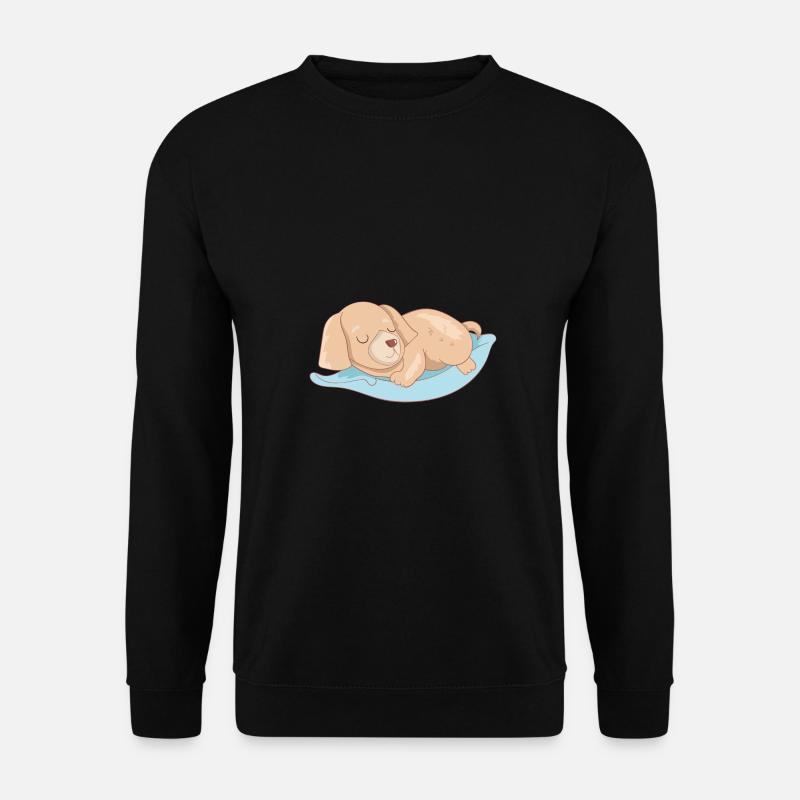 Golden Retriever auf Kissen - Unisex Pullover - Schwarz