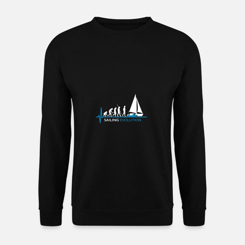 Segeln Evolution Segelboot Sailing - Unisex Pullover - Schwarz