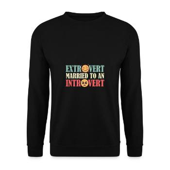 Extrovertiertes verheiratet introvertiert Glücklic - Unisex Pullover - Schwarz - Vorne - Alina (178cm) & Michal (187cm)
