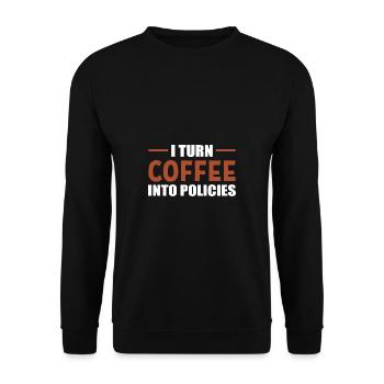 Kaffee in Richtlinien Versicherungsmakler Gift - Unisex Pullover - Schwarz - Vorne - Alina (178cm) & Michal (187cm)