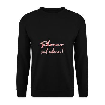 Rhöner are beautiful fun saying Rhön handlettering - Unisex Sweatshirt - black - Front - Alina (178cm) & Michal (187cm)