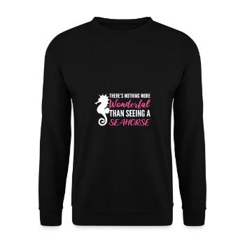 Merveilleux cadeau Thalasophile hippocampe - Sweat-shirt Unisexe - noir - Devant - Alina (178cm) & Michal (187cm)