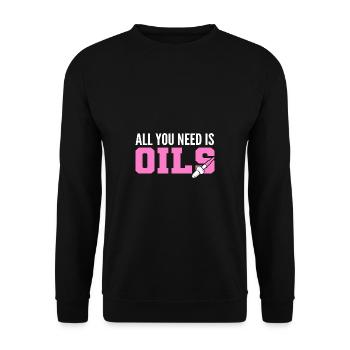 You Need Oils Seller Gift - Unisex Sweatshirt - black - Front - Alina (178cm) & Michal (187cm)