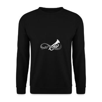 Trompete Infinity Musikinstrument - Unisex Pullover - Schwarz - Vorne - Alina (178cm) & Michal (187cm)