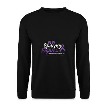 Epilepsy Fighter Happy Person Gift - Unisex Sweatshirt - black - Front - Alina (178cm) & Michal (187cm)