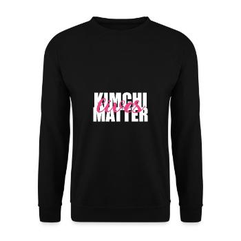 Kimchi Lives Matter Essensliebhaber Geschenk - Unisex Pullover - Schwarz - Vorne - Alina (178cm) & Michal (187cm)