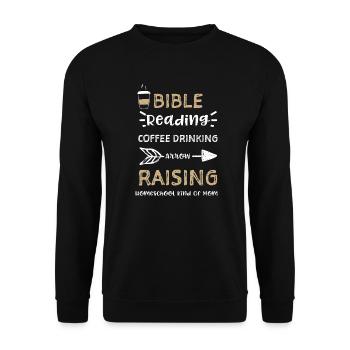Bible Reading Coffee Drinking Ar... - Unisex Sweatshirt - black - Front - Alina (178cm) & Michal (187cm)