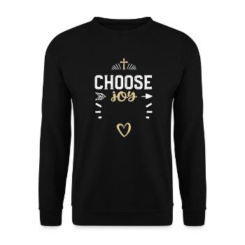 Choose joy - Jesus - Unisex Pullover - Schwarz - Vorne - Alina (178cm) & Michal (187cm)
