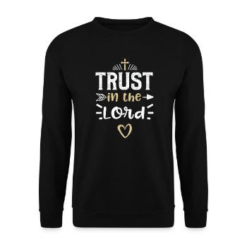 Confiance dans le Seigneur - Jésus - Sweat-shirt Unisexe - noir - Devant - Alina (178cm) & Michal (187cm)